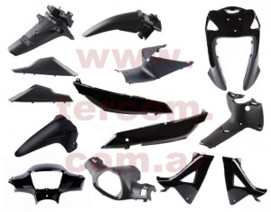 KIT PLASTICOS COMPL. HONDA WAVE 2014 NEGRO 14PCS NSU