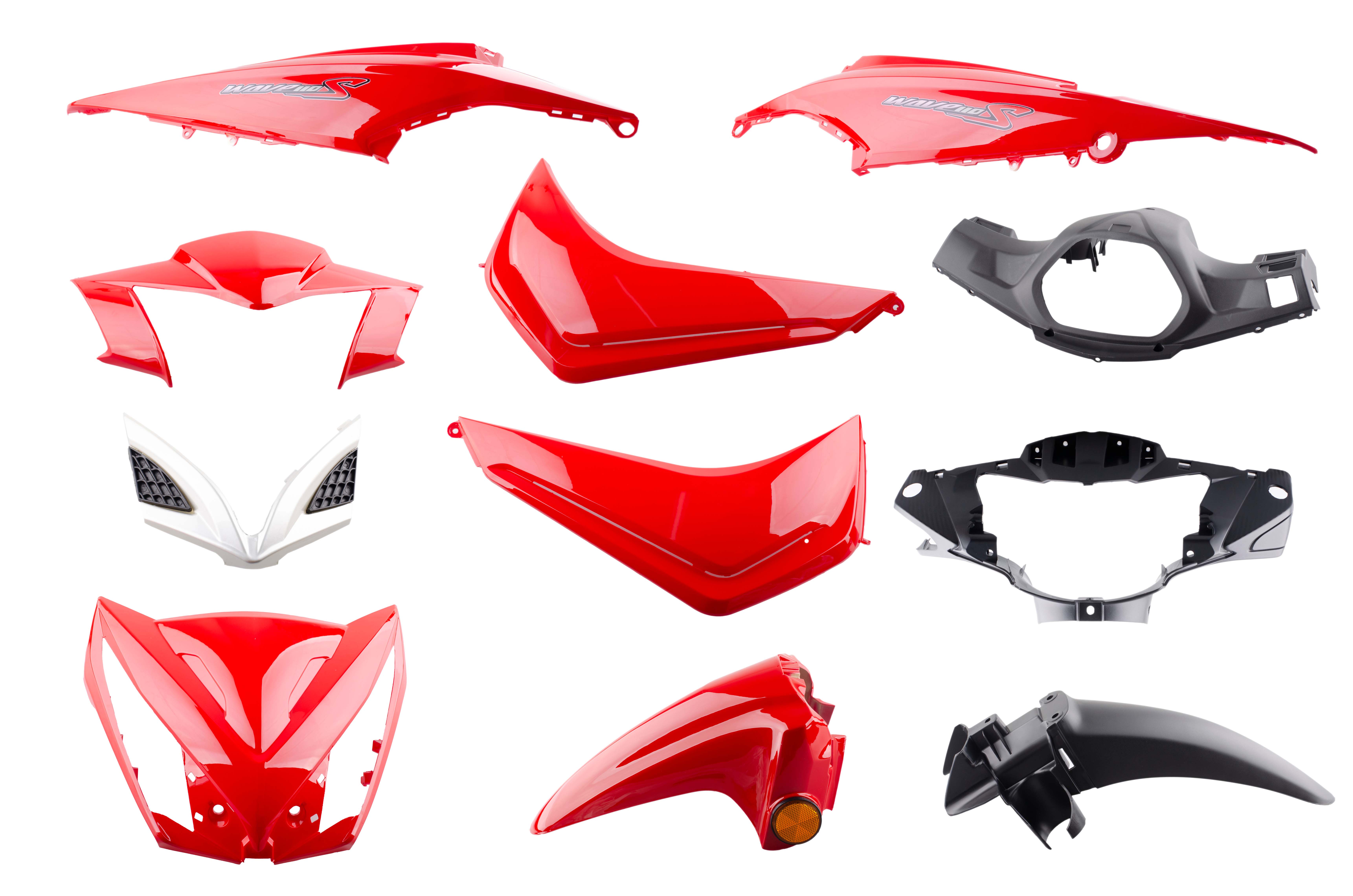 KIT PLASTICOS COMPL. HONDA WAVE 110S 11PCS ROJO NSU