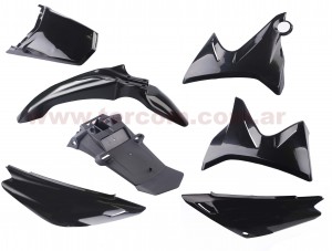 KIT PLASTICOS COMPL. YAMAHA XTZ 125 NEGRO (7 PZAS) NSU