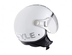 CASCO AB. C/VISOR E1 FASH. LISO BRILL. BLANCO T/S BEON