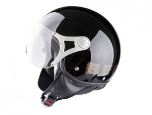 CASCO AB. C/VISOR E1 FASH. LISO BRILL. NEGRO T/S BEON