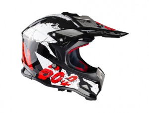 CASCO CROSS B602 C/GRAFICA NEG/BLA/ROJ BRILL.T/M BEON