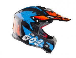 CASCO CROSS B602 C/GRAFICA NEG/AZUL/NAR BRILL T/S BEON