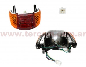 FAROL TRAS. HONDA WAVE M/VIEJO ROJO/AMBAR NSU